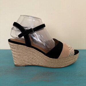 Coach Farren Suede Snake & Chalk Platform Sandals Sz 8